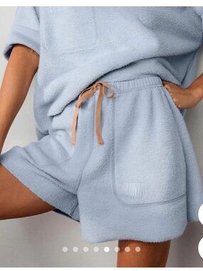 Lunya Silksweats Midweight Reversible Shorts + Shirt Pale Blue XXS